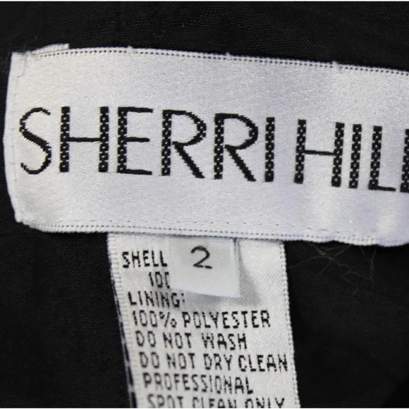 SHERRI HILL Black Gold Embroidered Tulle Strapless Mini Cocktail Dress Size 2 - Picture 6 of 7